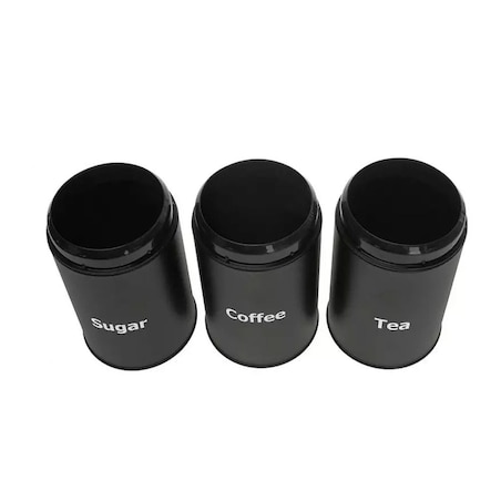 Zestaw 3 pojemników kuchennych czarny KLAUSBERG