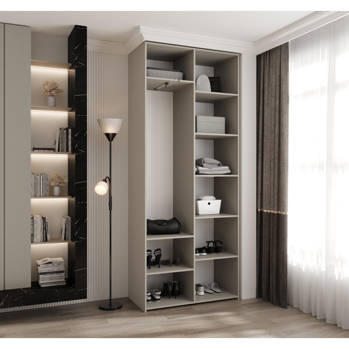 Szafa dwudrzwiowa Como 1 100 gł.40 kaszmir+czarny