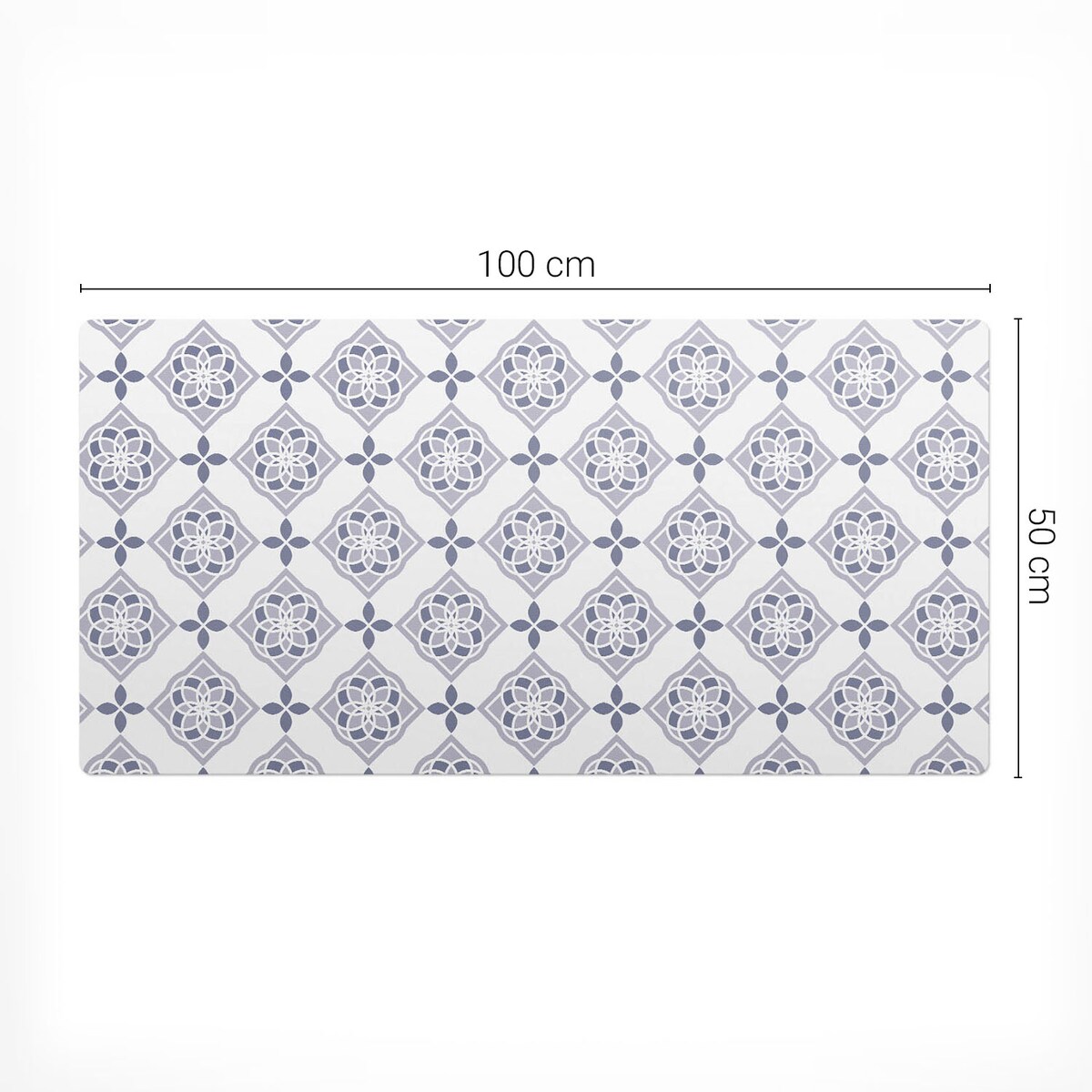 Granatowa mata na biurko Geometryczny kwiat, 100x50 cm