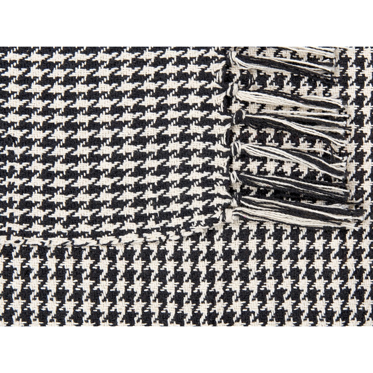 Bawełniany koc 125 x 150 cm czarno-biały DAMEK