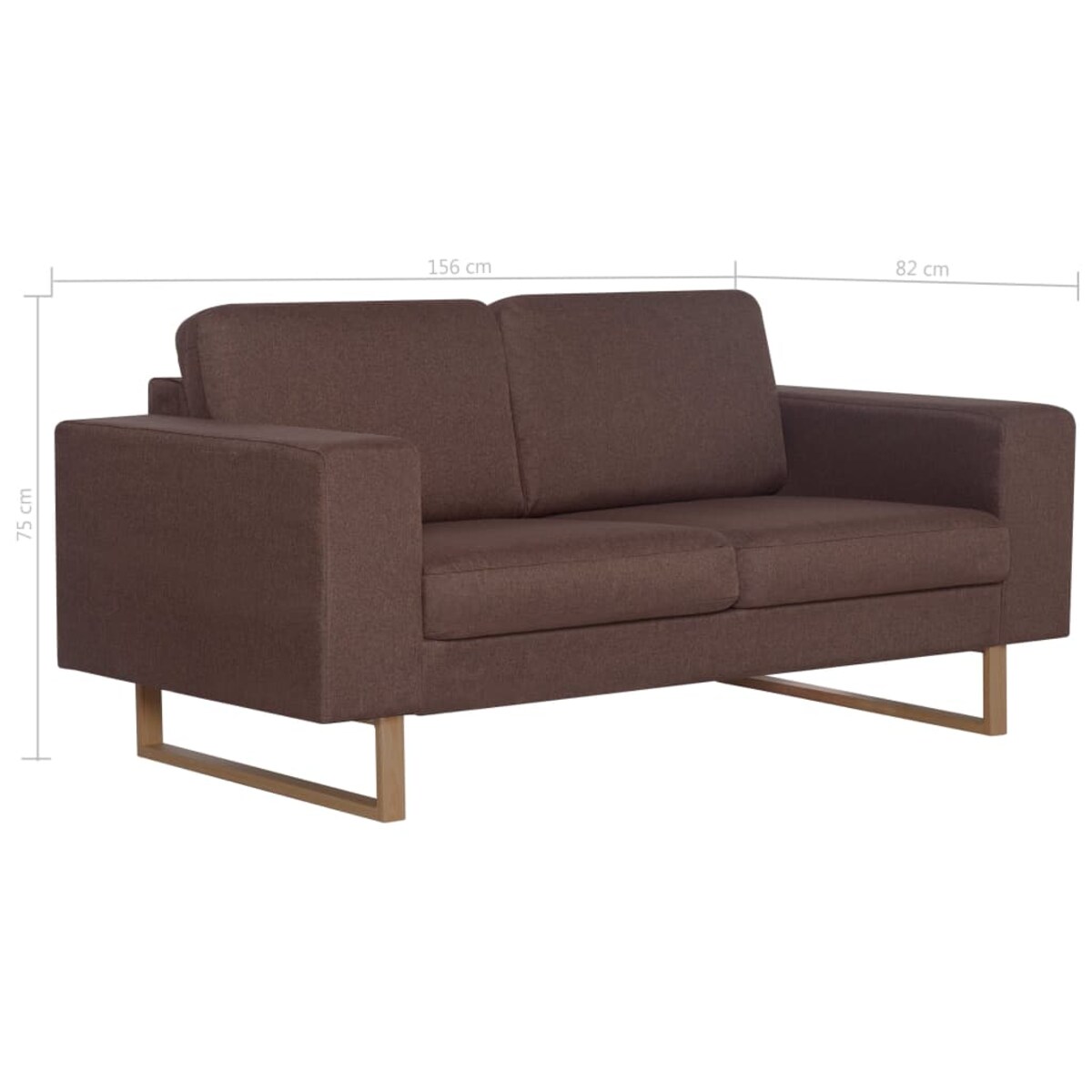 vidaXL 2-osobowa sofa tapicerowana tkaniną, brązowa