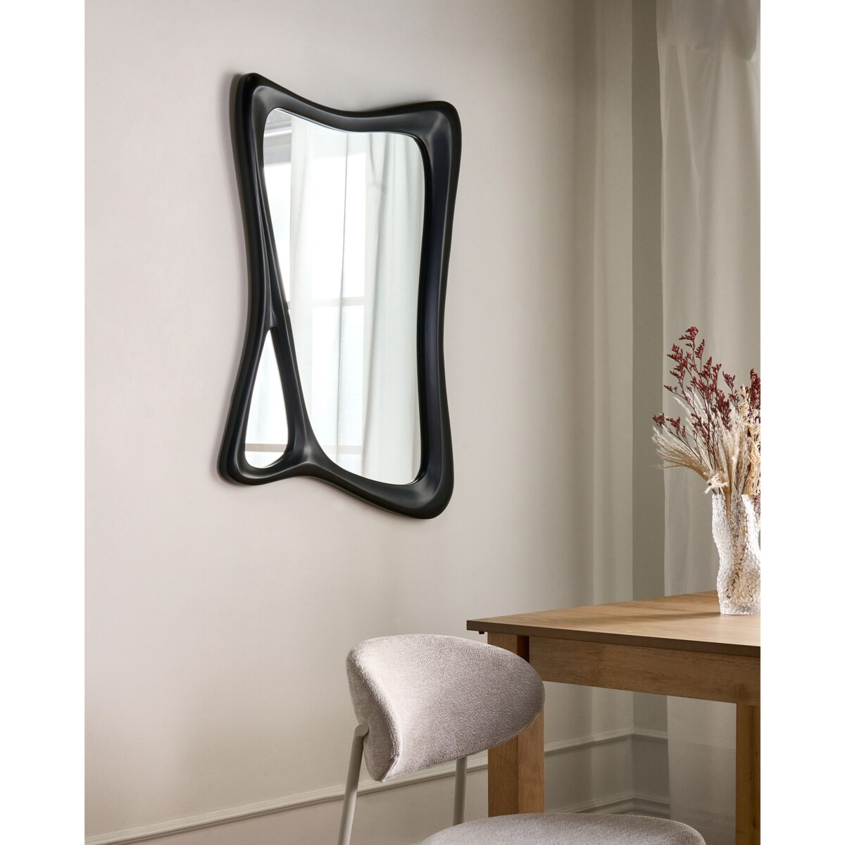 Lustro ścienne LANESTER 70 cm 100 cm Czarny