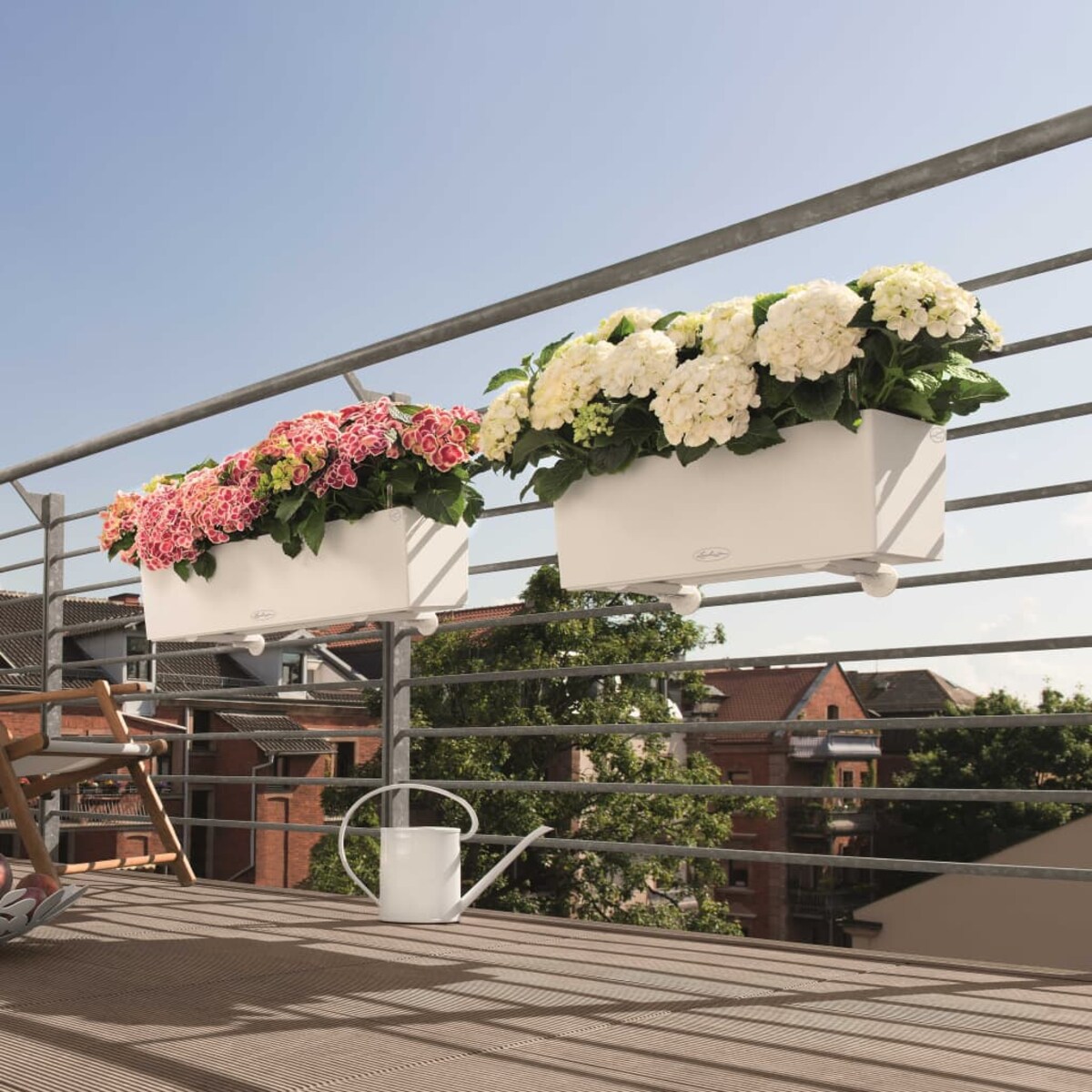 LECHUZA Donica Balconera Color 80 ALL-IN-ONE, biała, 15680