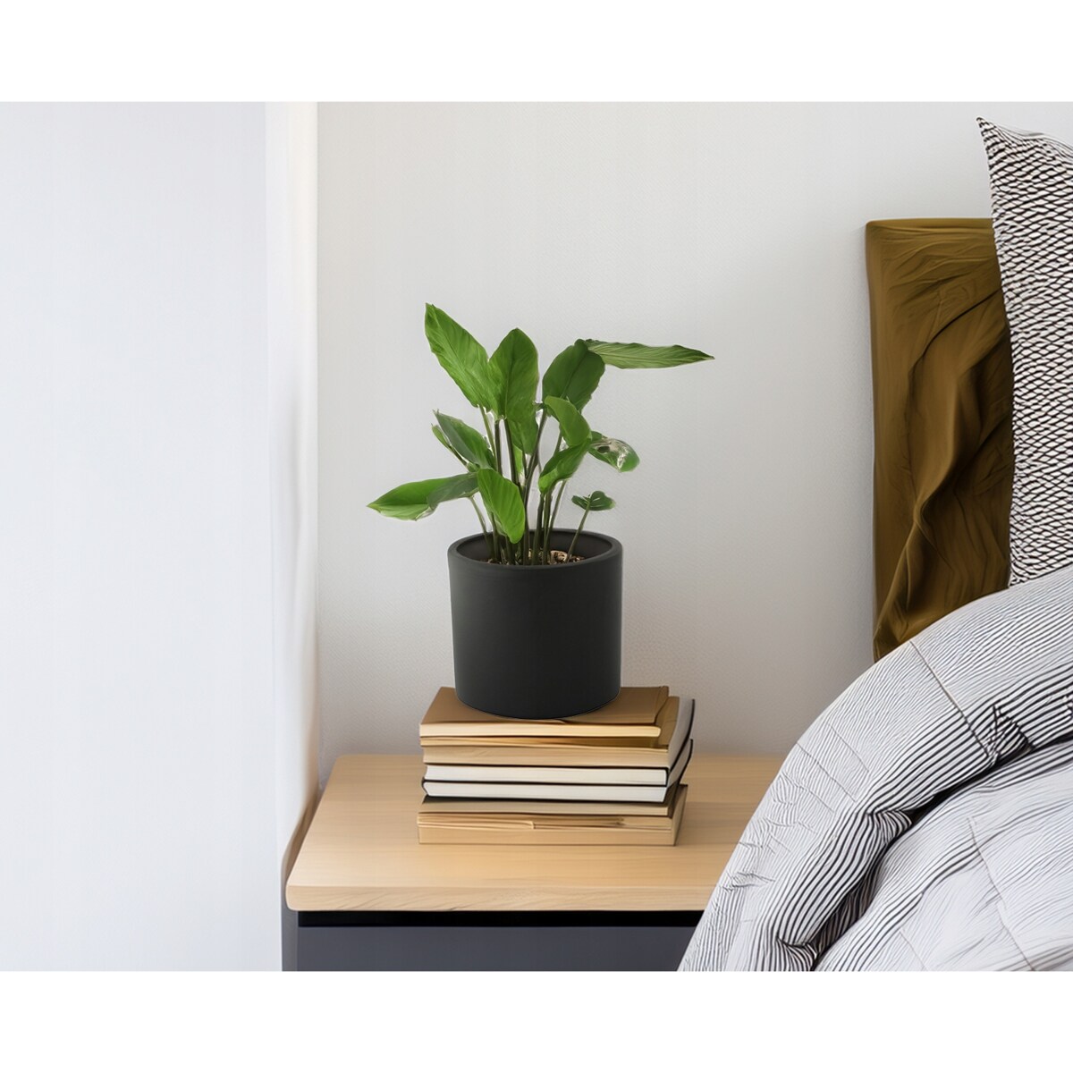 DONICZKA CZARNA 14cm mała ceramiczna mat MARIA na balkon taras do salonu