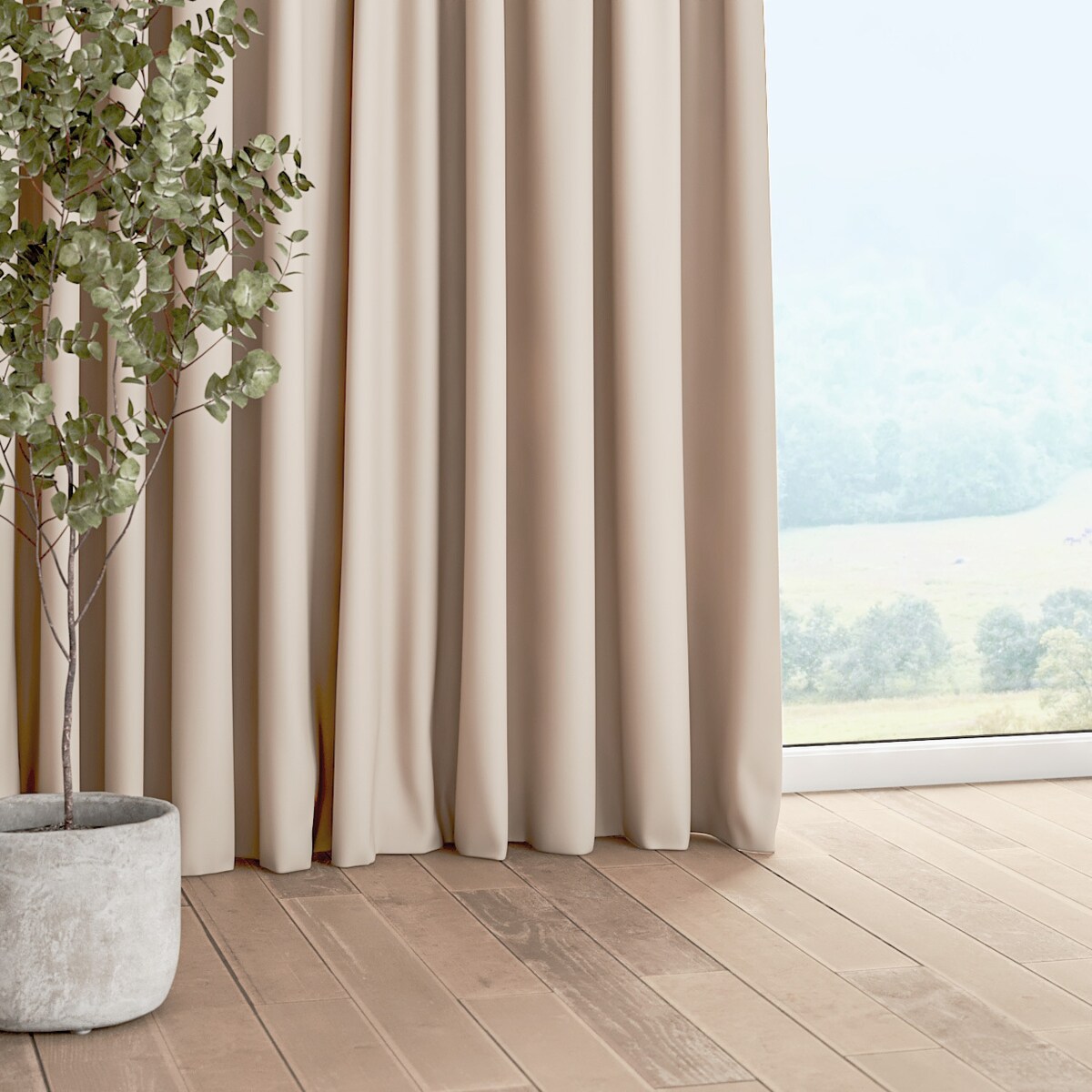 Zasłona na taśmie marszczącej 1 szt. 130x245 jasny beż