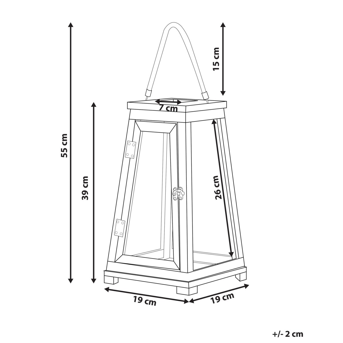 Lampion drewniany 39 cm brązowy PULAU