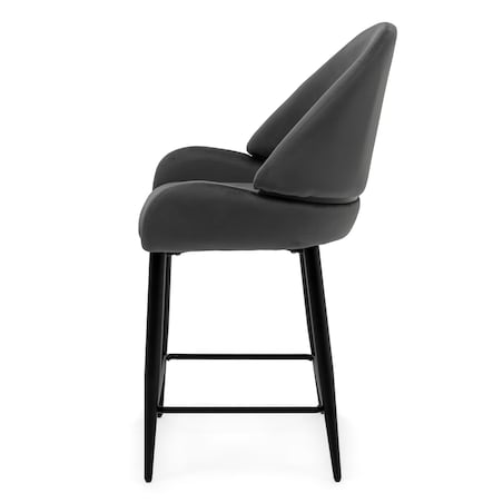 Hoker tapicerowany welurowy do salonu BERGAMO szary