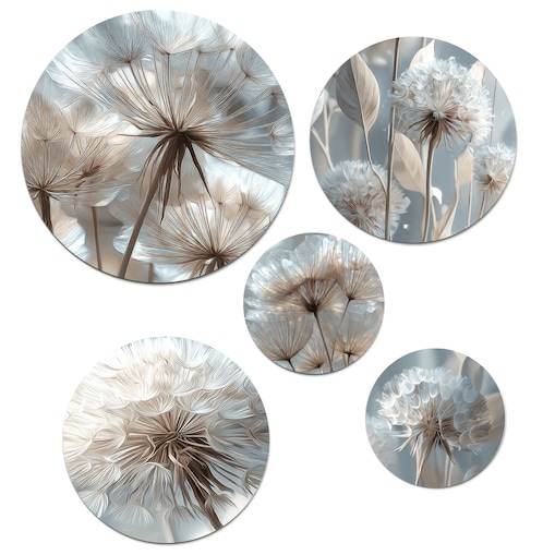 Obrazy na ścianę Błękitny Zestaw do sypialni pokoju salonu Dmuchawce