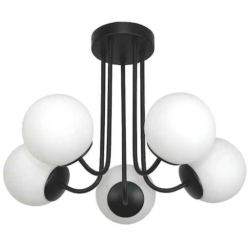 lampa sufitowa industrialna czarna gosti kule białe edylit
