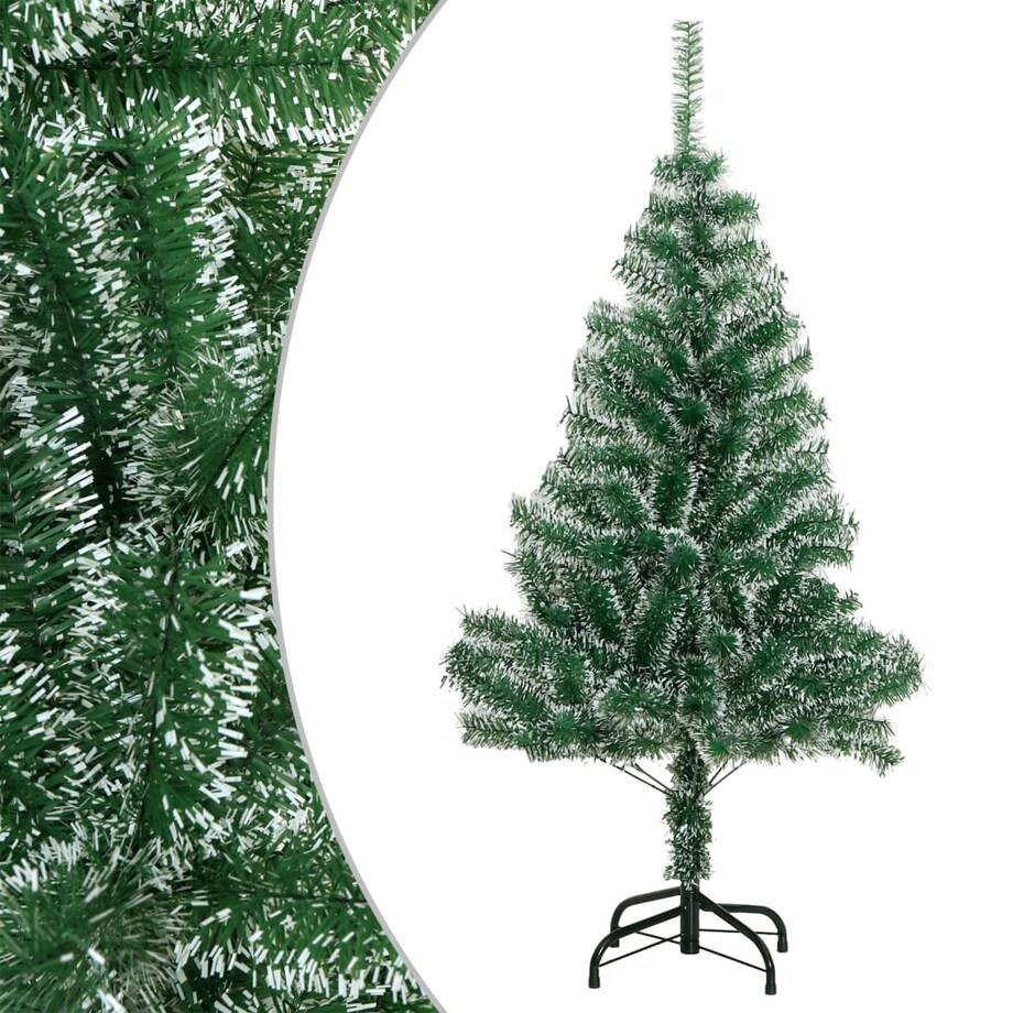 vidaXL Sztuczna choinka, ośnieżona, zielona, 120 cm