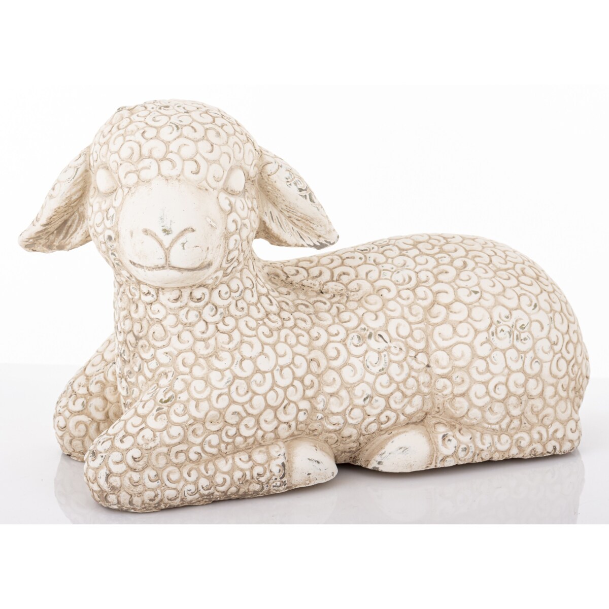 Dekoracja - figurka cementowa OWIECZKA 20,5x32x13 cm leżąca