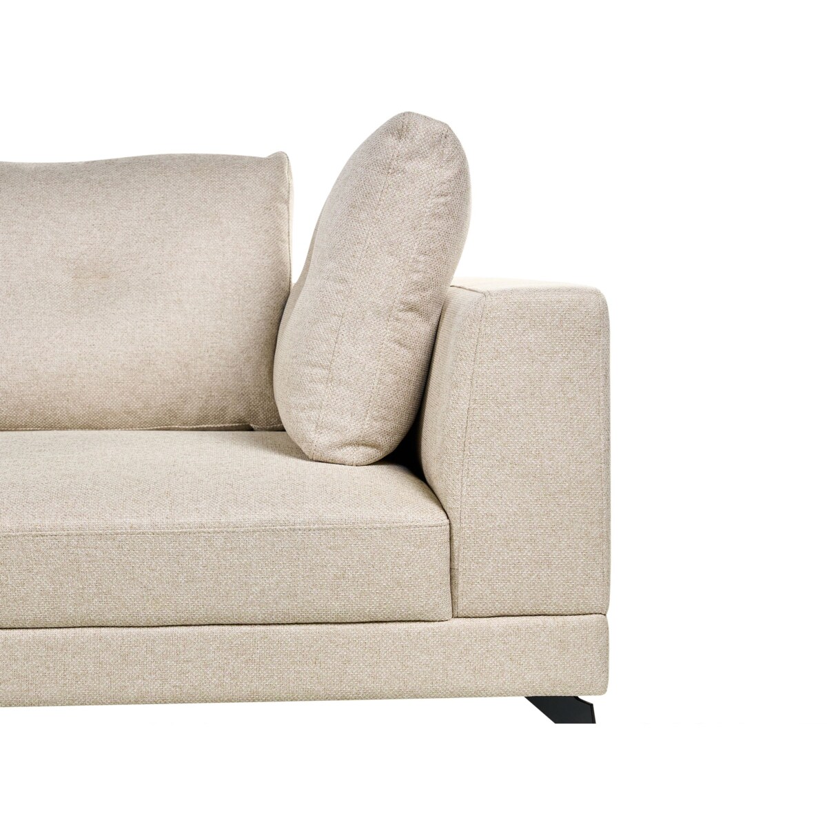 Narożnik dla 3 osób MARUM Len syntetyczny Jasnobeżowy Prawostronny