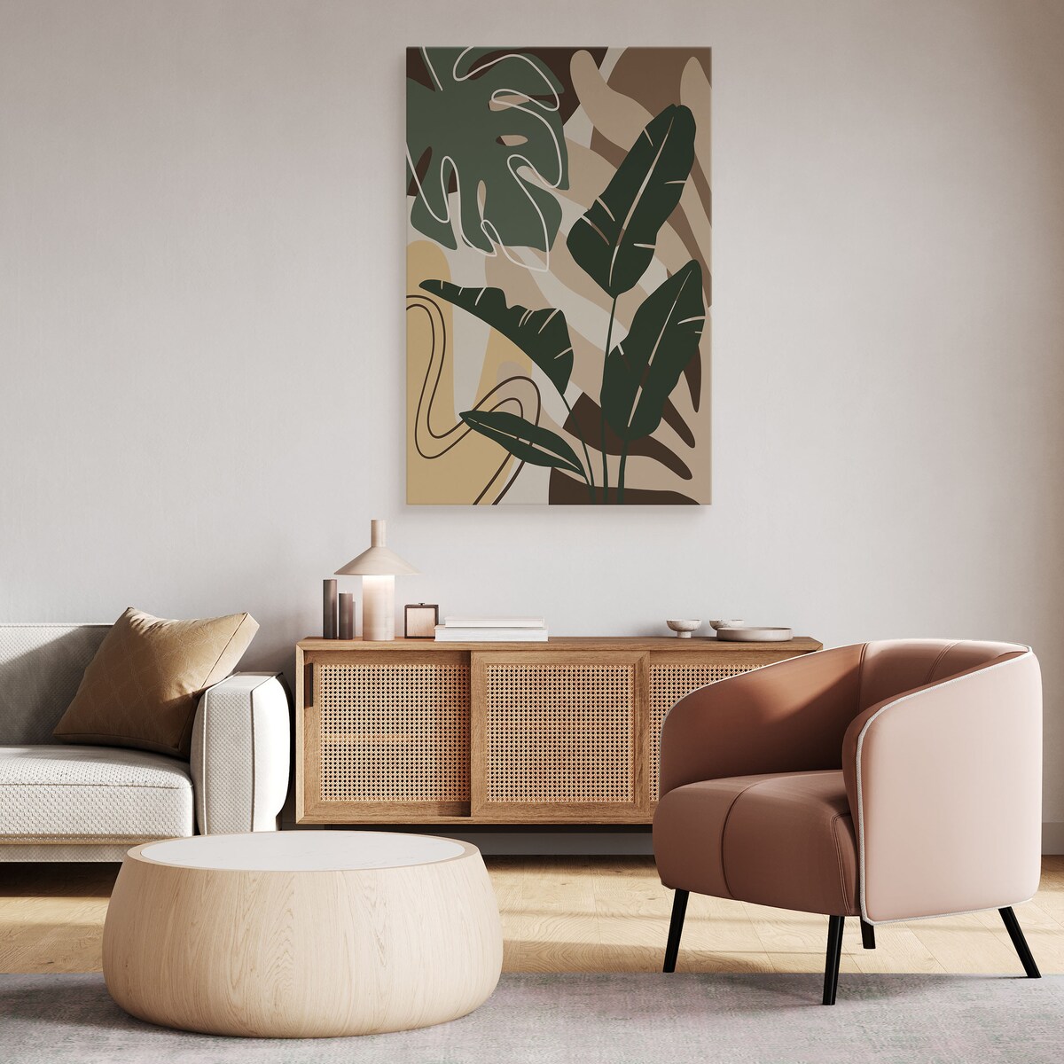 Obraz Zielone Egzotyczne Liście Monstery i Bananowca 30x40cm