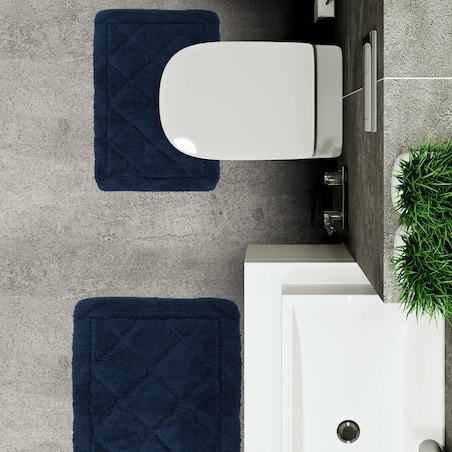Zestaw 2szt Dywanik łazienkowy Soft 40x60 cm antypoślizgowy granatowy