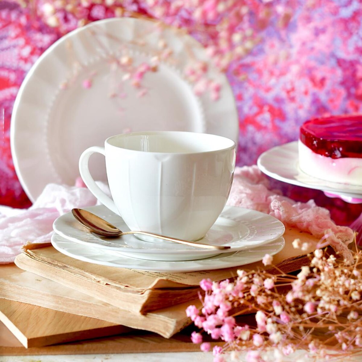 VILLA ITALIA Komplet filiżanek porcelanowych 260 ml 6 sztuk MATTINA