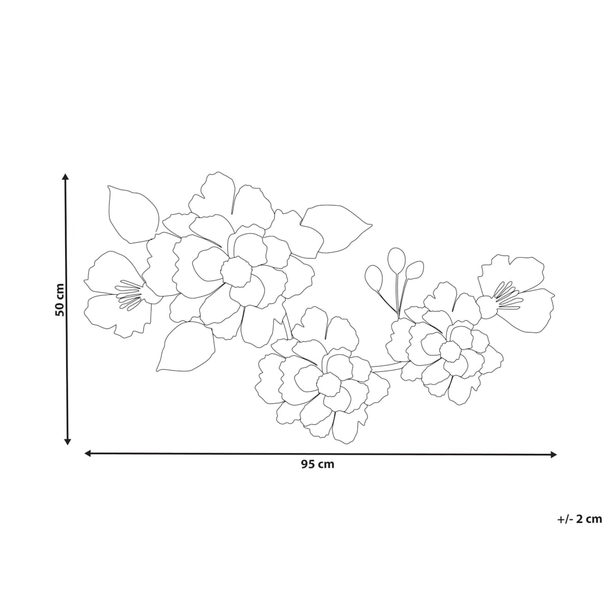 Dekoracja ścienna Kwiat CAESIUM Metal 95 cm Kolorowy