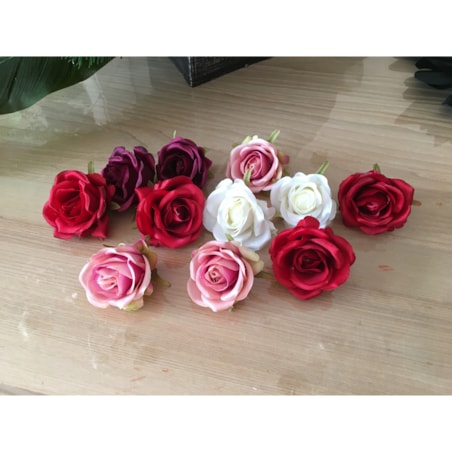 RÓŻA MAŁA sztuczna czerwona na stroik wiązankę 6x