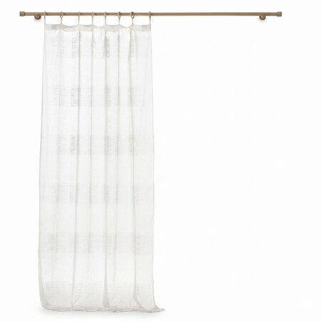 Firanka na drewnianych przelotkach DALTON BLANC, 140 x 240 cm