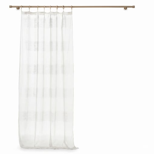 Firanka na drewnianych przelotkach DALTON BLANC, 140 x 240 cm