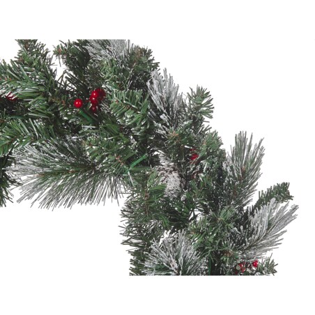 Ośnieżony wianek świąteczny ze światełkami ⌀ 30 cm zielony WAPTA