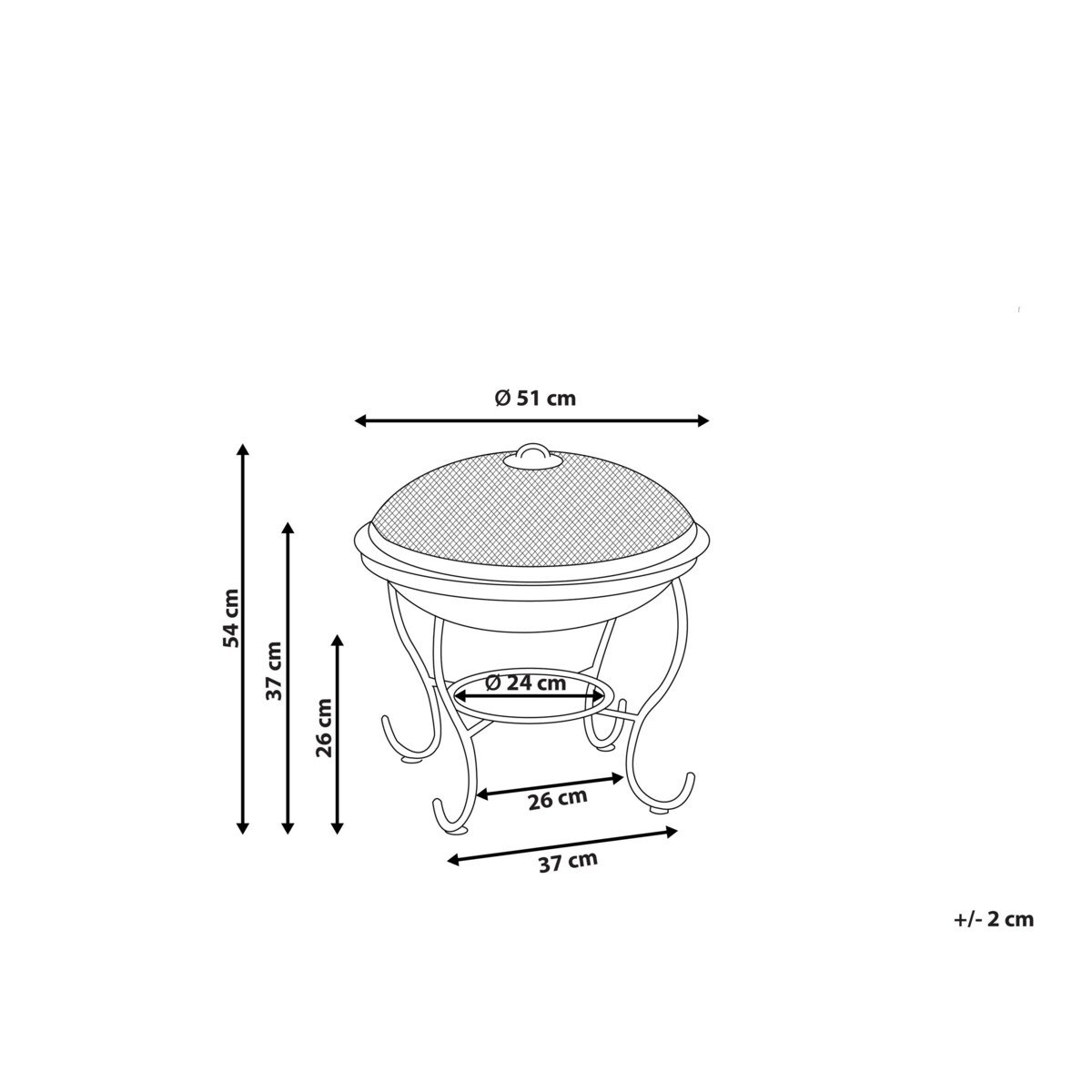 Palenisko ogrodowe z grillem stalowe czarne NEGARA