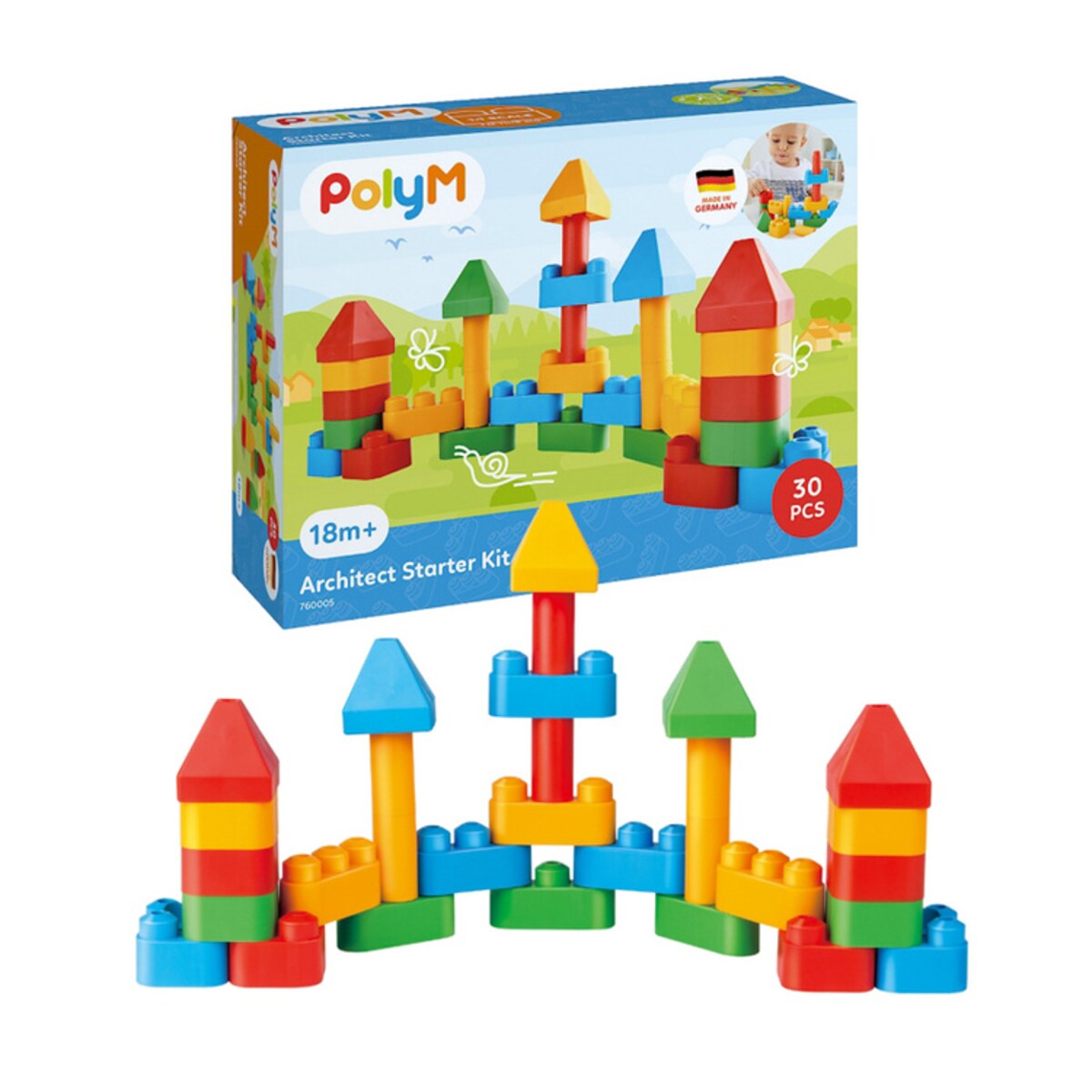 Miękkie Klocki Konstrukcyjne Zestaw Startowy Małego Architekta 30 el. 18m+ PolyM