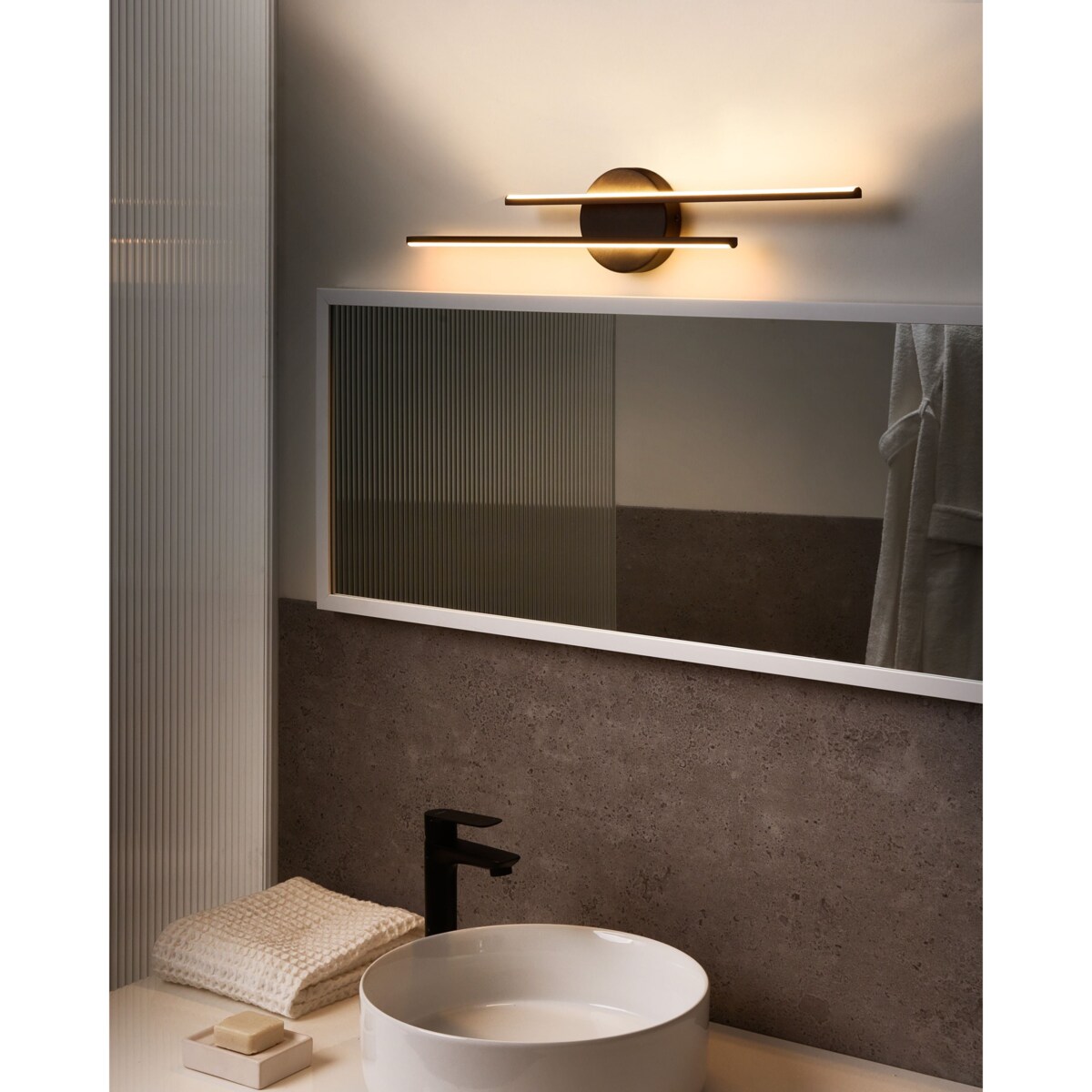 Kinkiet LED obrazowy/łazienkowy TOUQUES Metal Czarny