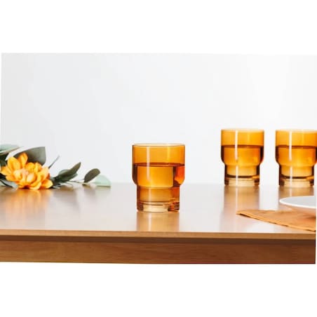 Komplet 6 szklanek żółtych, Ella, 8x10 cm