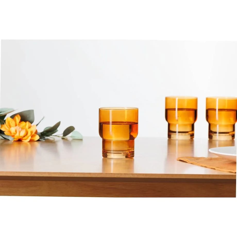 Komplet 6 szklanek żółtych, Ella, 8x10 cm