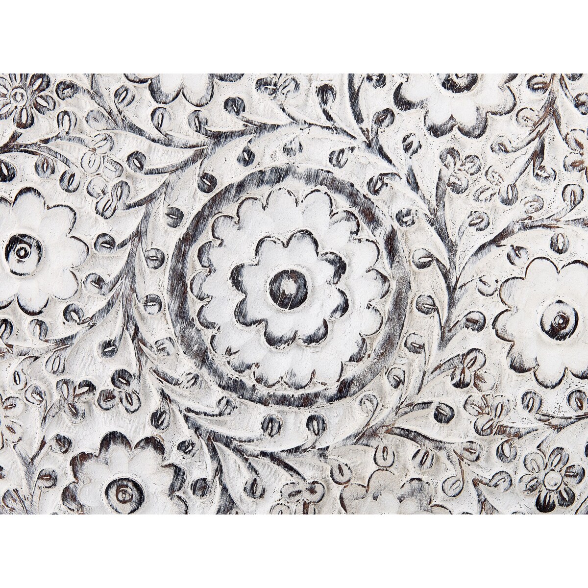 Zestaw 2 stolików pomocniczych drewno mango złamana biel BARJU