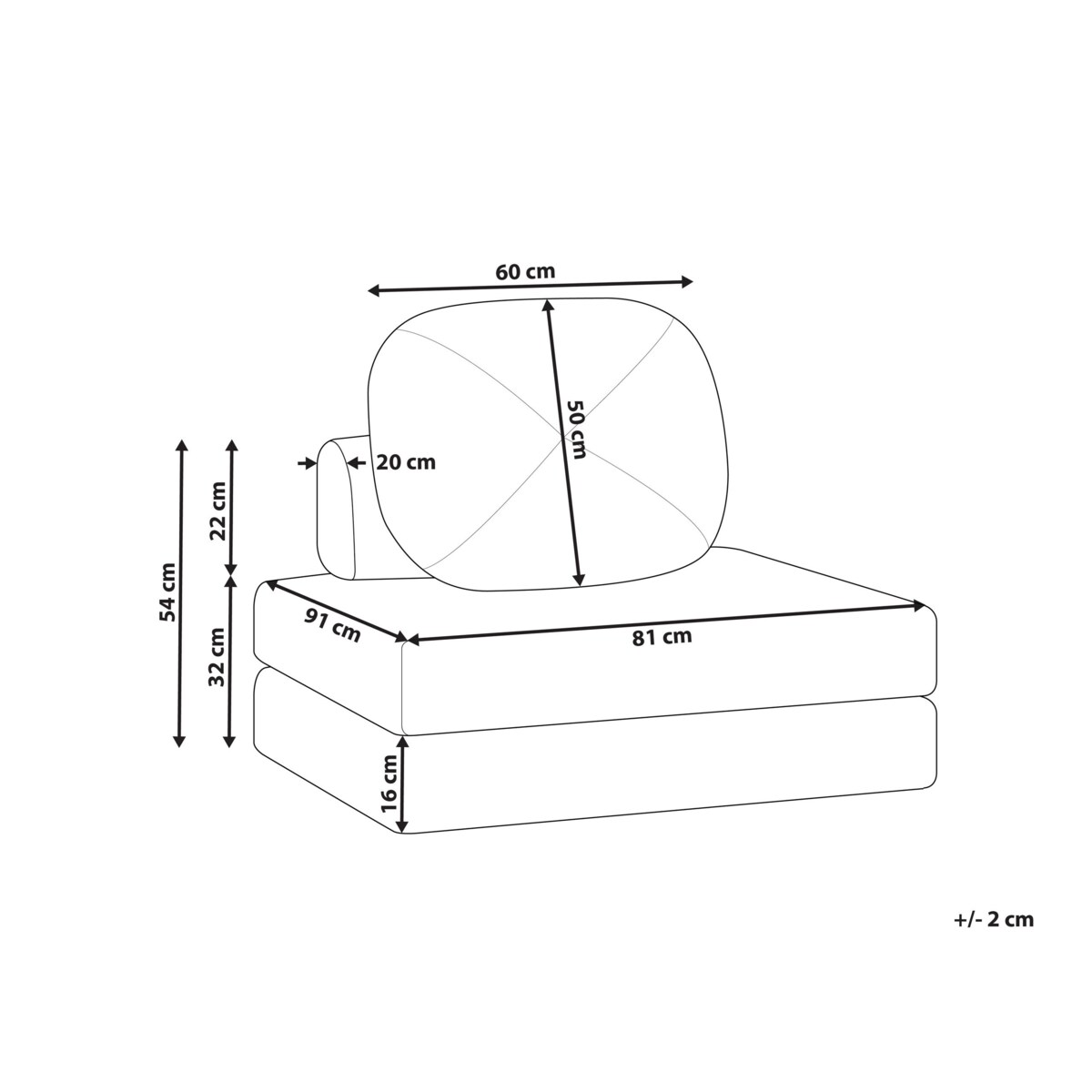 Sofa rozkładana jednoosobowa beżowa OLDEN