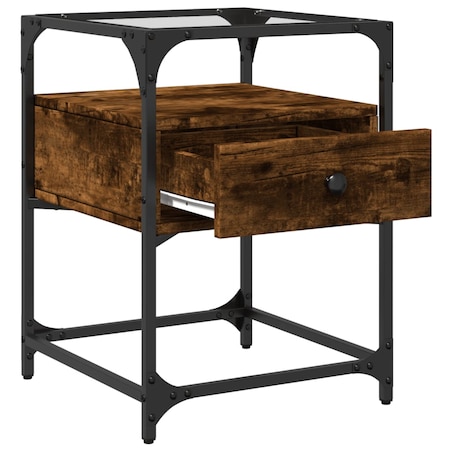 vidaXL Szafka nocna, przydymiony dąb, 40x40x55 cm