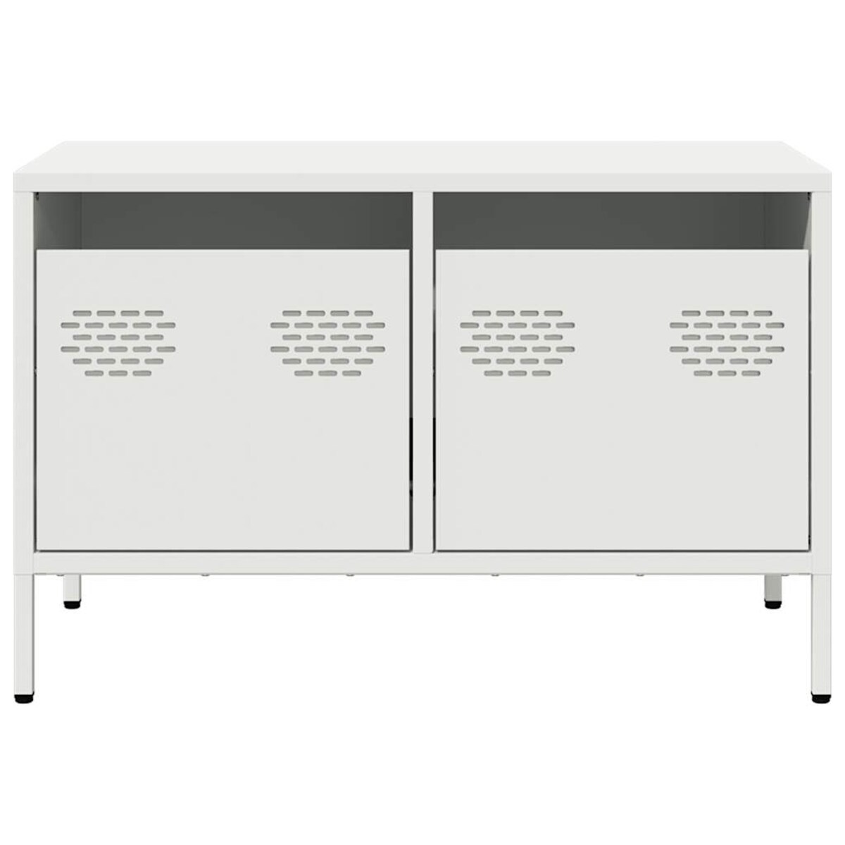 vidaXL Szafka RTV, biała, 68x39x43,5 cm, stal walcowana na zimno