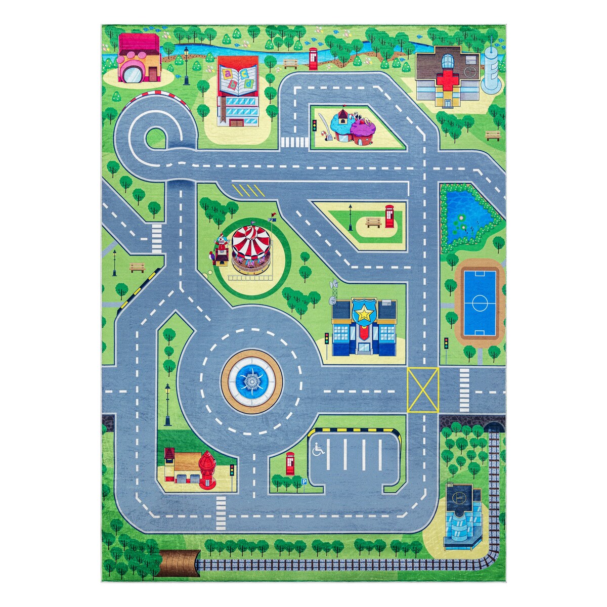 Dywan do prania BAMBINO 9028 Miasto, ulice, 120x170 cm