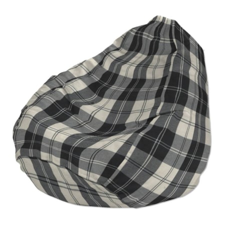 Worek do siedzenia, krata czarno-biała, Ø50 x 85 cm, Edinburgh