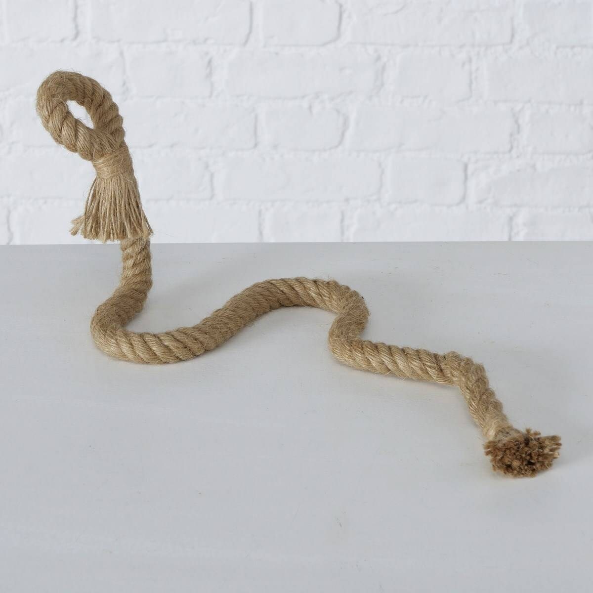 Żelazny stojak na butelkę wina, opleciony liną, 15 x 16 cm