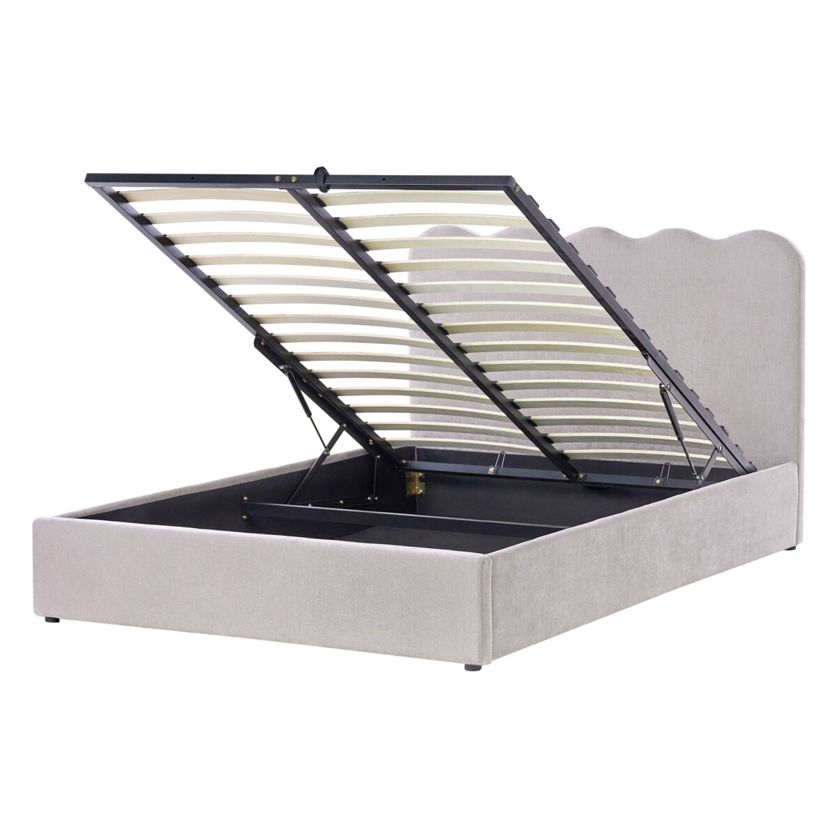 Łóżko z pojemnikiem NANTERRE 140 x 200 cm Beżowoszary