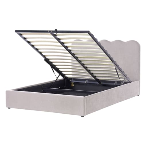 Łóżko z pojemnikiem NANTERRE 140 x 200 cm Beżowoszary