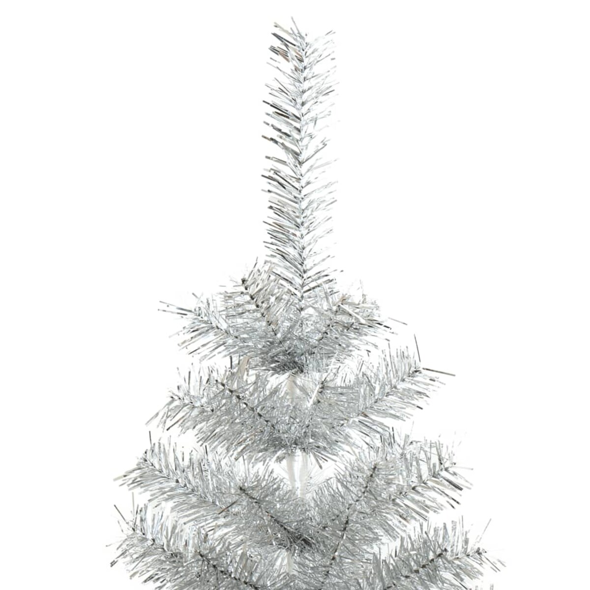 vidaXL Sztuczna choinka ze stojakiem, srebrna, 210 cm, PET