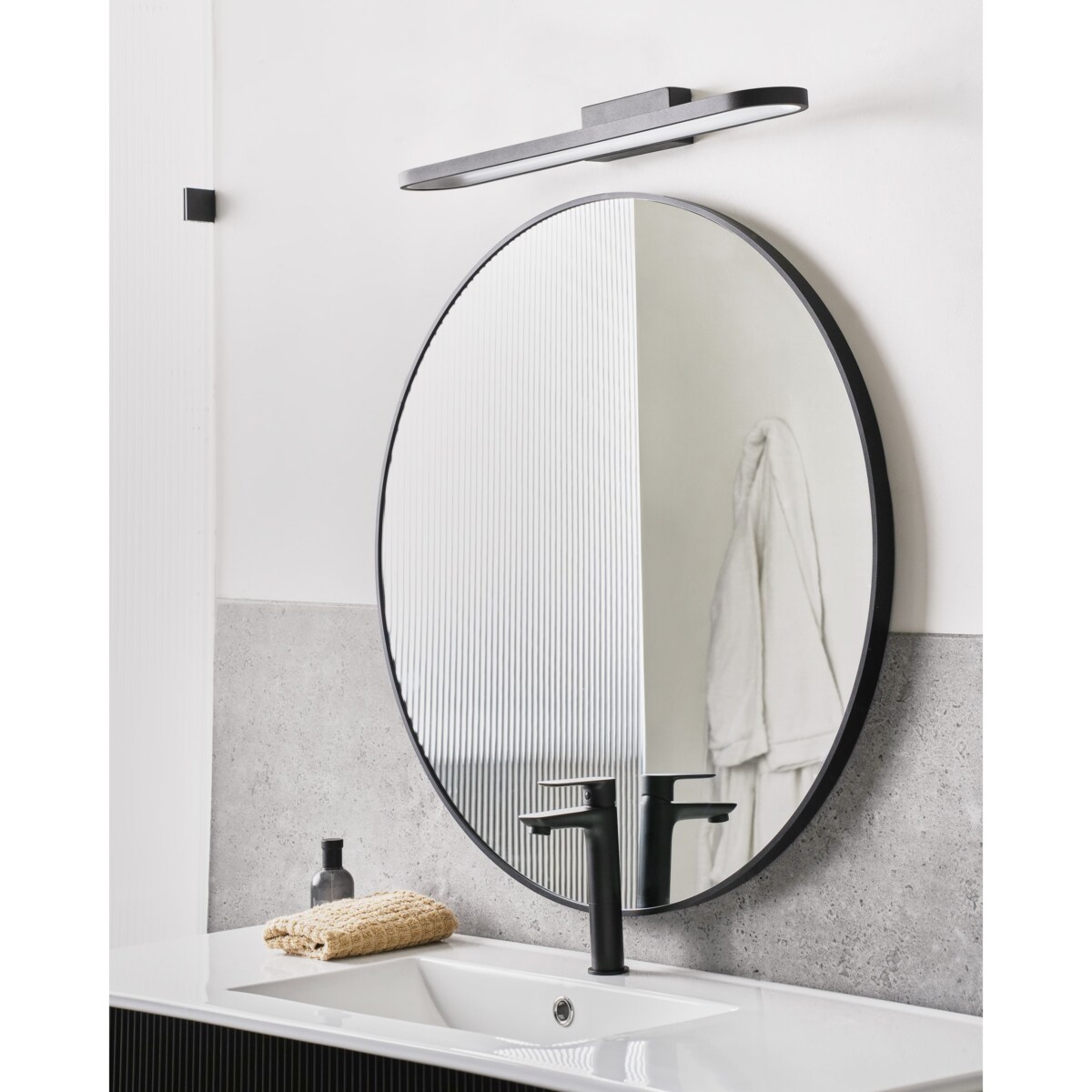 Kinkiet LED obrazowy/łazienkowy MIDOU Metal Czarny