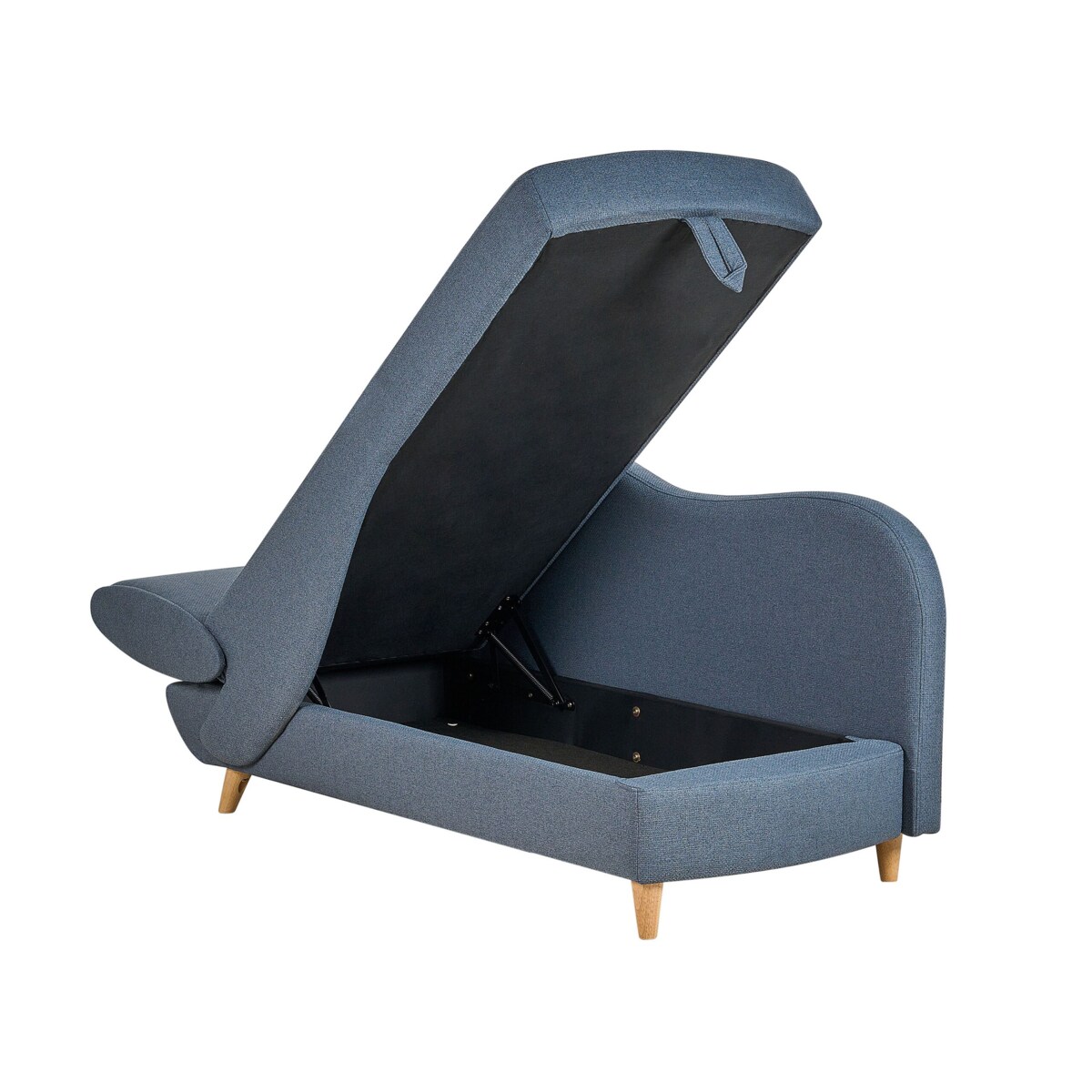 Szezlong z pojemnikiem lewostronny niebieski MERI II