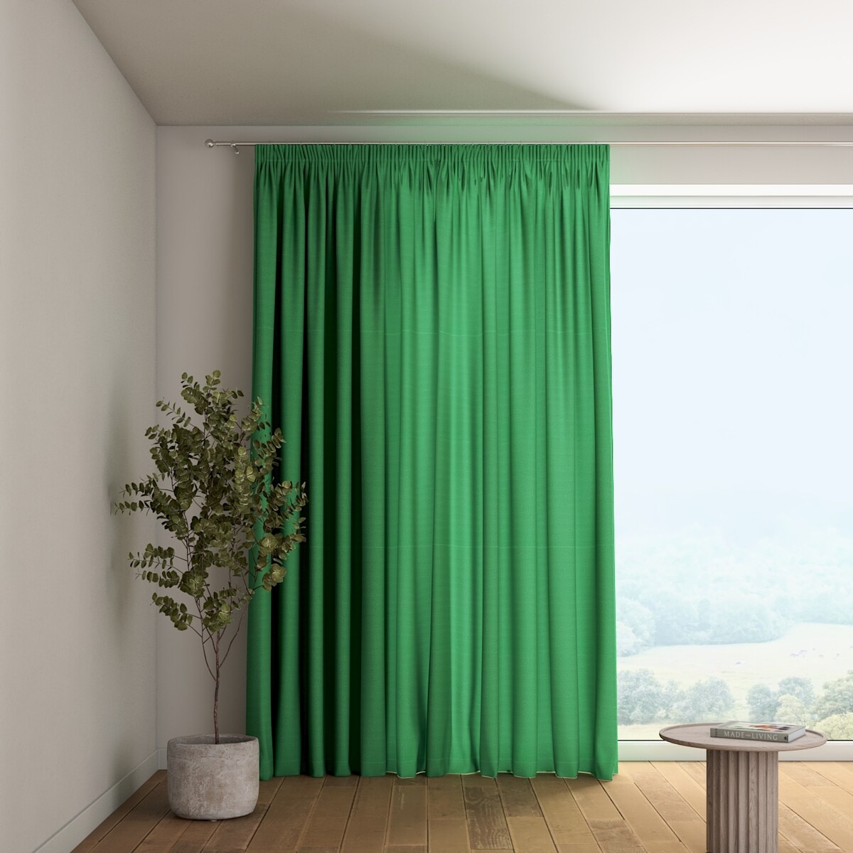 Zasłona na taśmie marszczącej 1 szt. 130x260 butelkowa zieleń