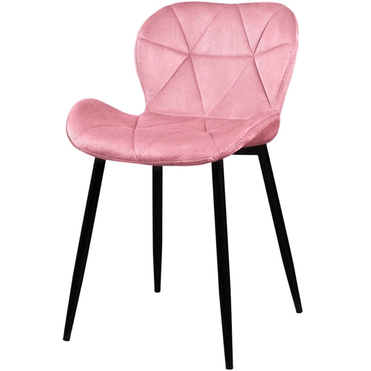 Krzesło tapicerowane welurowe pikowane różowe do salonu jadalni