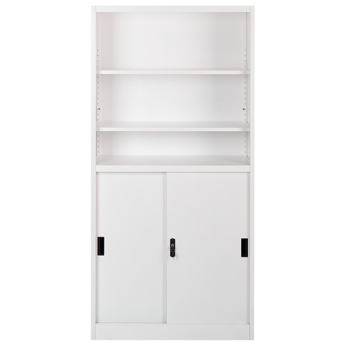 Szafka biurowa dwudrzwiowa z półkami biała MUSCOVITE