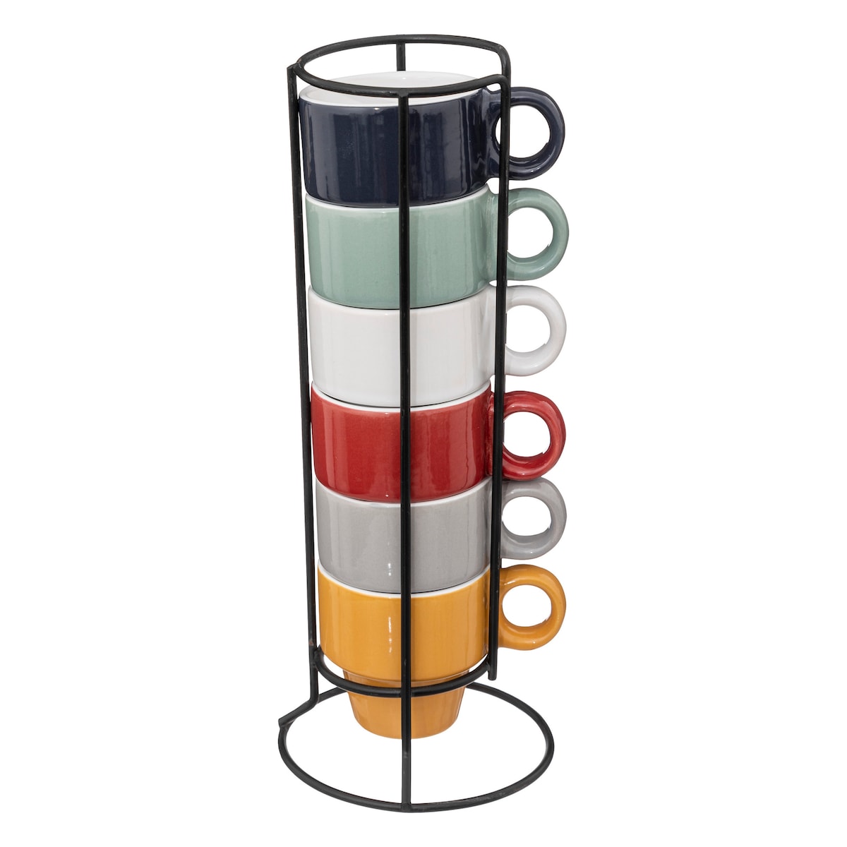 Stojak z 6 filiżankami COLORAMA, 64 ml