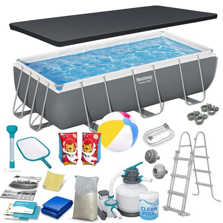 Basen ogrodowy stelażowy pompa piaskowa 404x201x100cm Bestway zestaw 17w1