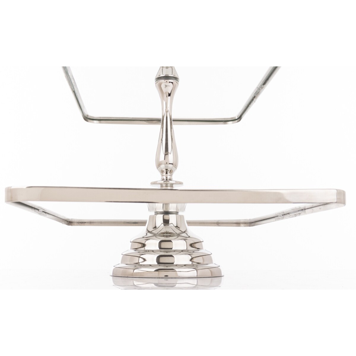 Patera 3-poziomowa szklana 55x47x31 cm ETERA-3 srebrna