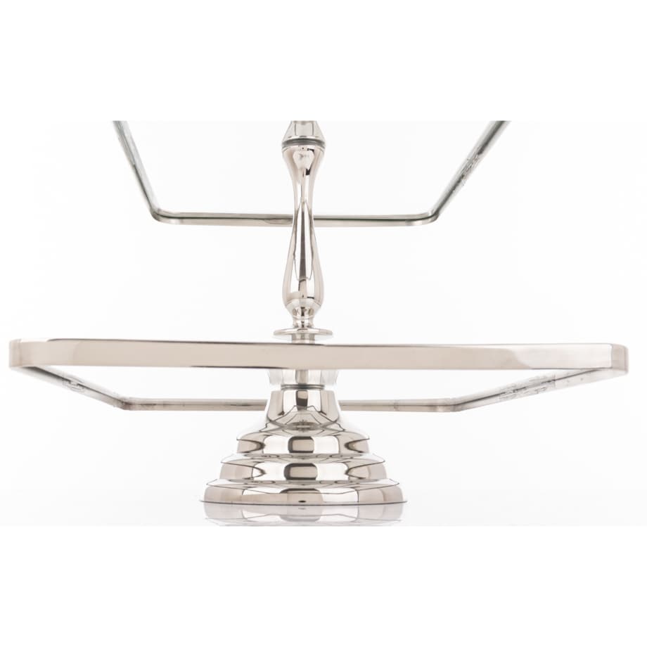 Patera 3-poziomowa szklana 55x47x31 cm ETERA-3 srebrna