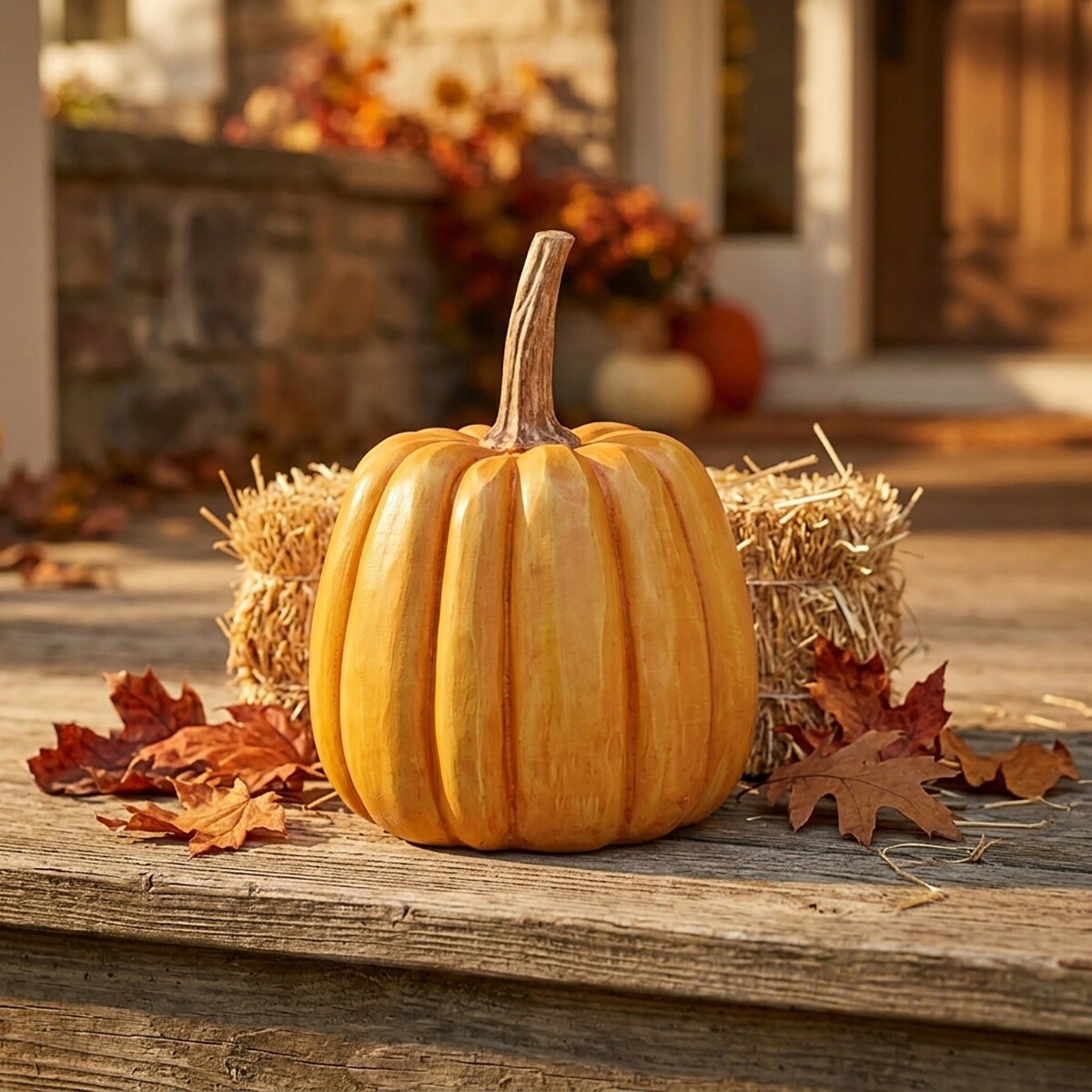 FIGURKA DYNIA POMARAŃCZOWA NA HALLOWEEN JESIEŃ 23cm OGRODOWA BALKON TARAS