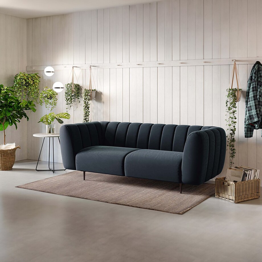 Shel 3-osobowa sofa - ciemnoniebieska